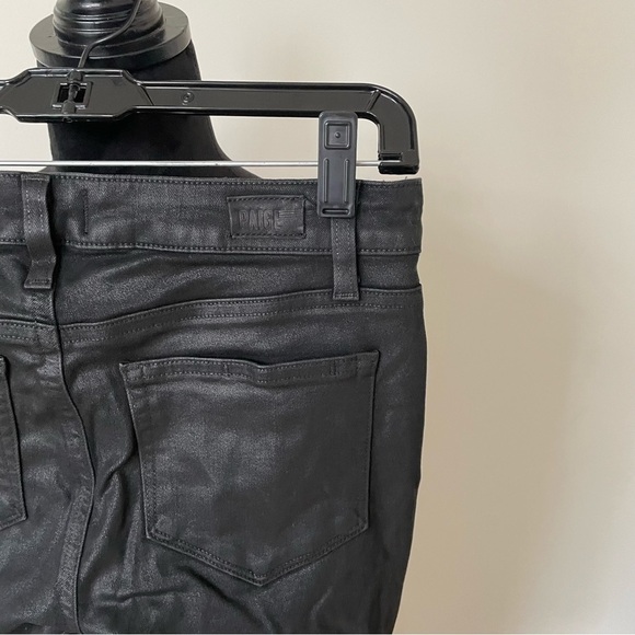 PAIGE Denim Black Fog Luxe Coating Verdugo Ankle Skinny Jeans EUC Size 26 - Picture 5 of 9